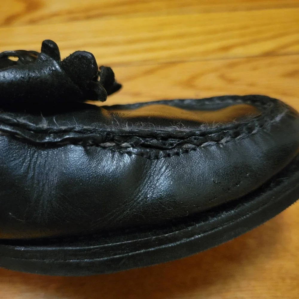Allen Edmonds 10 Black Leather Loafers Dress Shoes Business Tassel Kiltie
